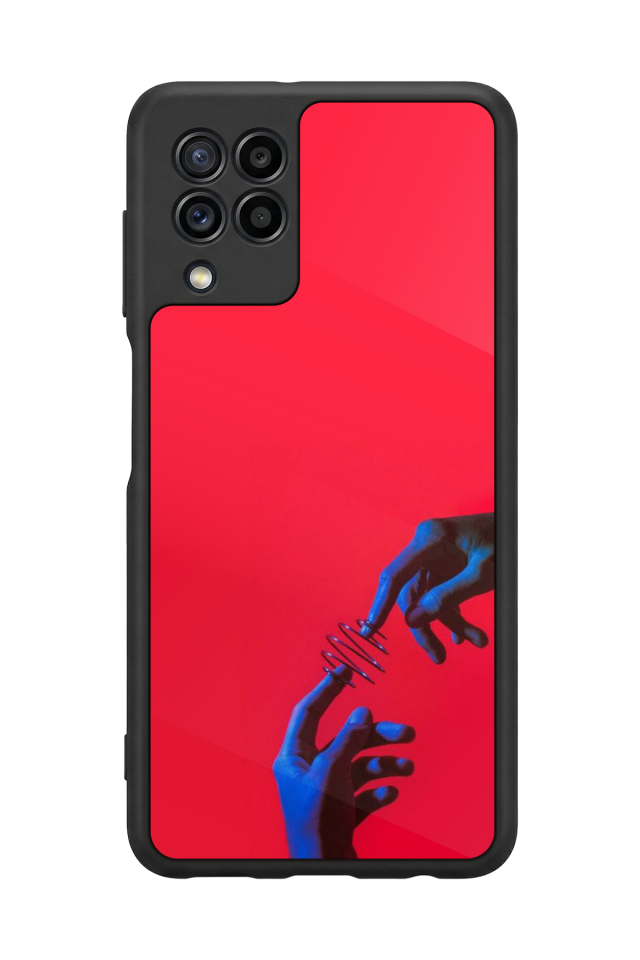 Samsung Galaxy M32 Uyumlu Kirmizi Tasarımlı Glossy Premium Kılıf