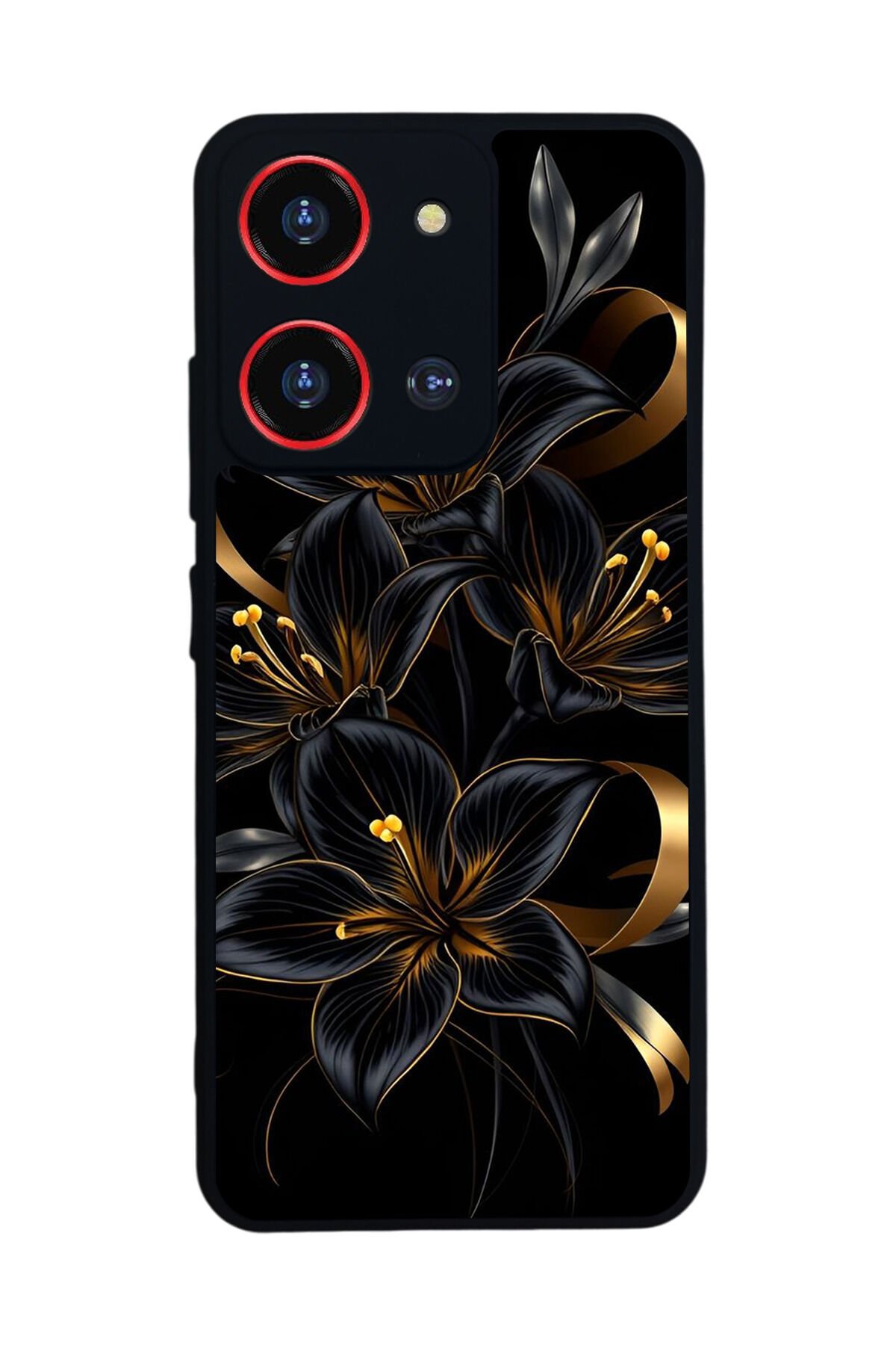 Reeder S19 Max Pro S 108MP Uyumlu Yaldizli Cicek Tasarımlı Glossy Premium Kılıf