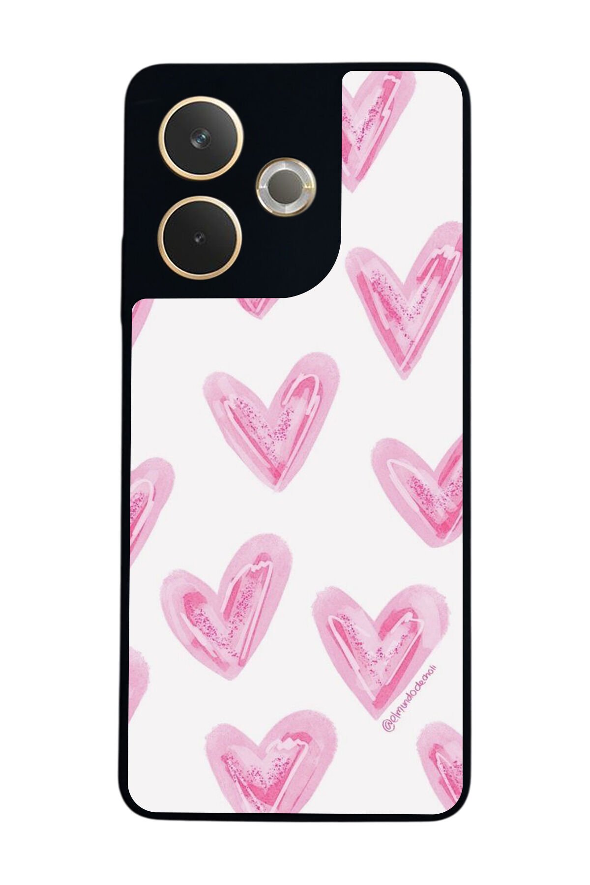 Oppo A5 Pro Uyumlu Kalp Love Tasarımlı Glossy Premium Kılıf