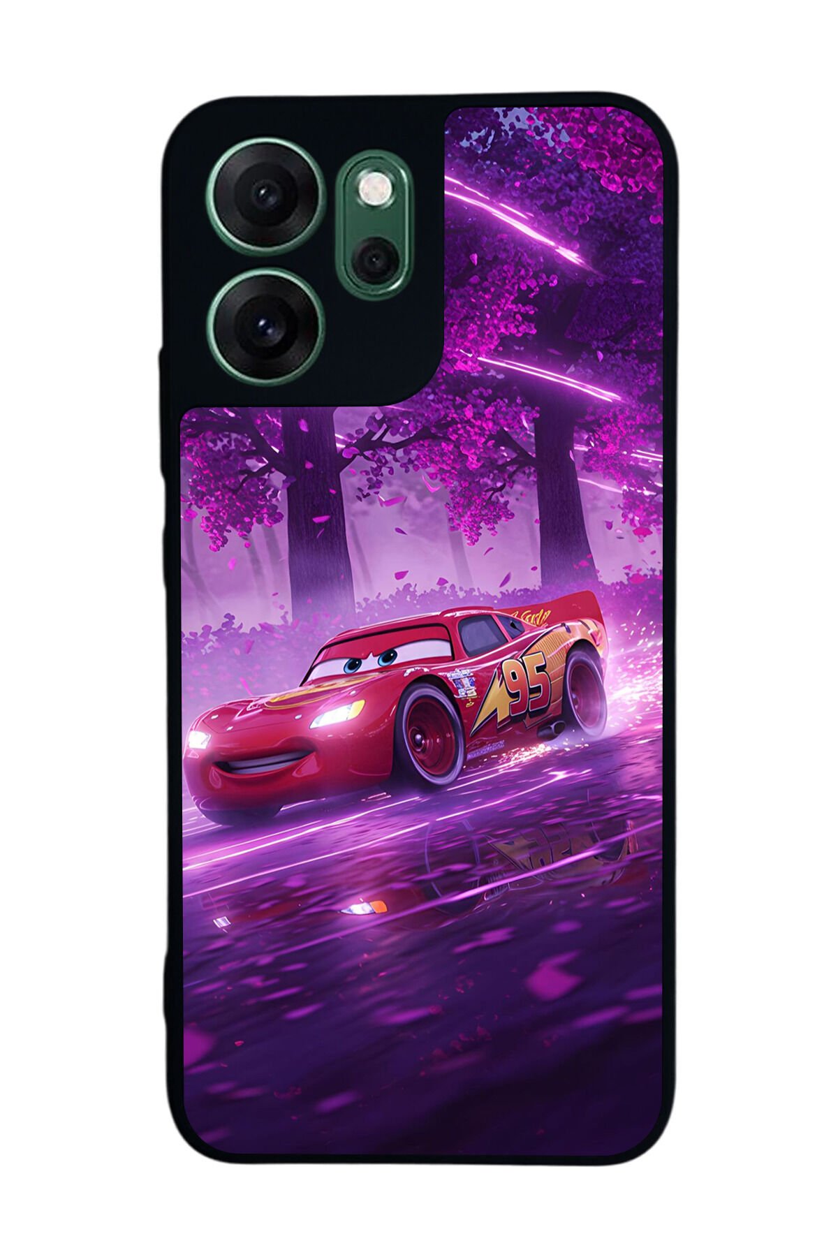 Oppo Reno 14F Uyumlu Şimsek McQueen Tasarımlı Glossy Premium Kılıf
