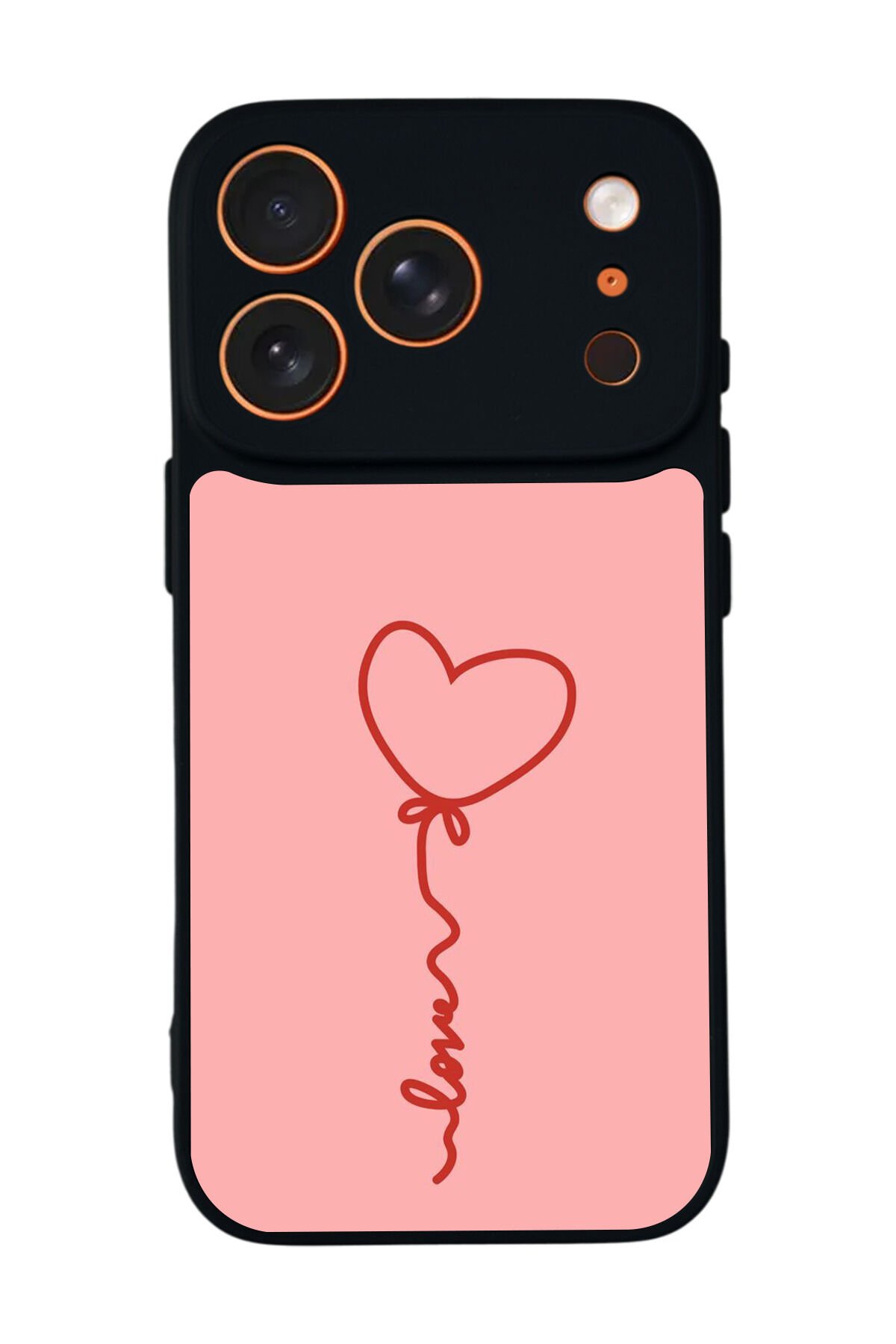 iPhone 17 Pro Uyumlu Kalp Love Tasarımlı Glossy Premium Kılıf