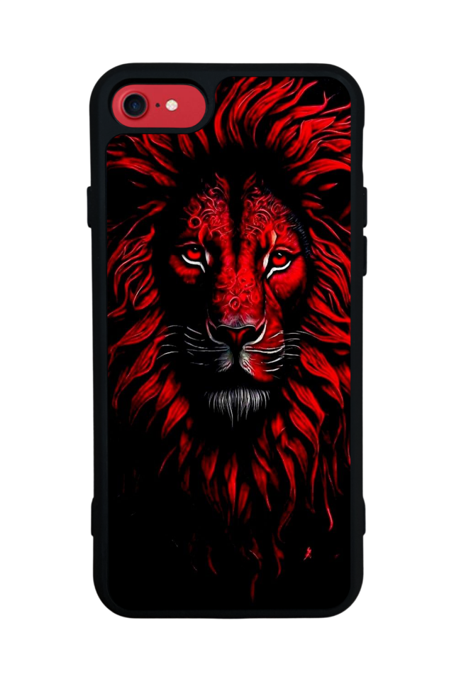 iPhone 8 Uyumlu Aslan Tasarımlı Glossy Premium Kılıf