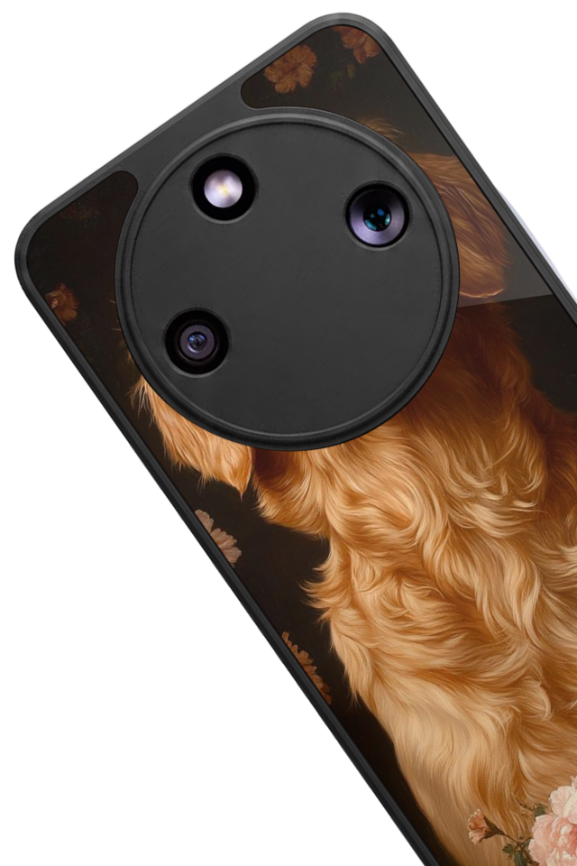 Honor Magic 8 Lite Uyumlu Golden Kopek Tasarımlı Glossy Premium Kılıf