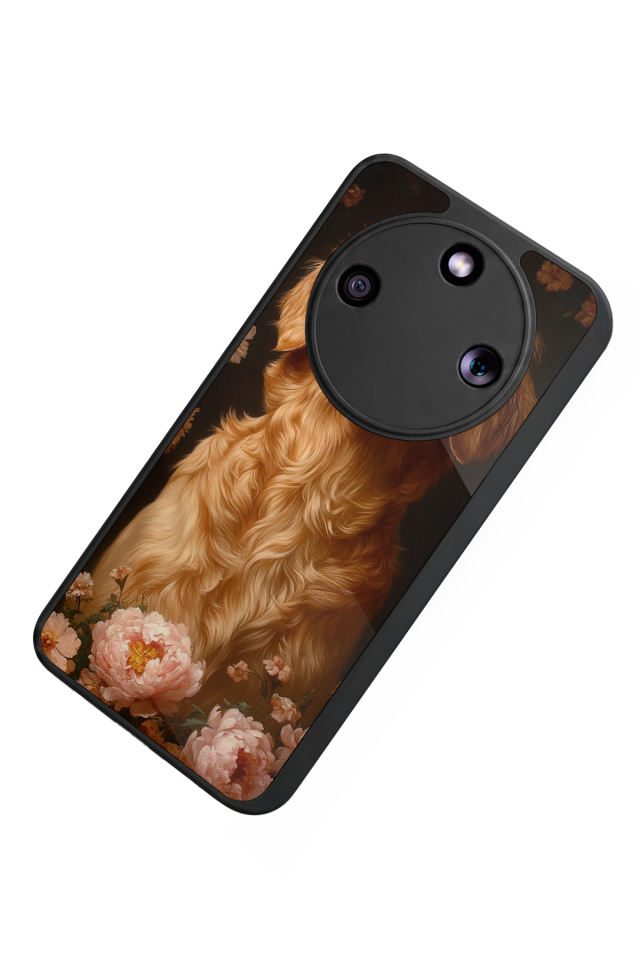 Honor Magic 8 Lite Uyumlu Golden Kopek Tasarımlı Glossy Premium Kılıf