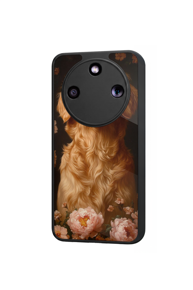 Honor Magic 8 Lite Uyumlu Golden Kopek Tasarımlı Glossy Premium Kılıf