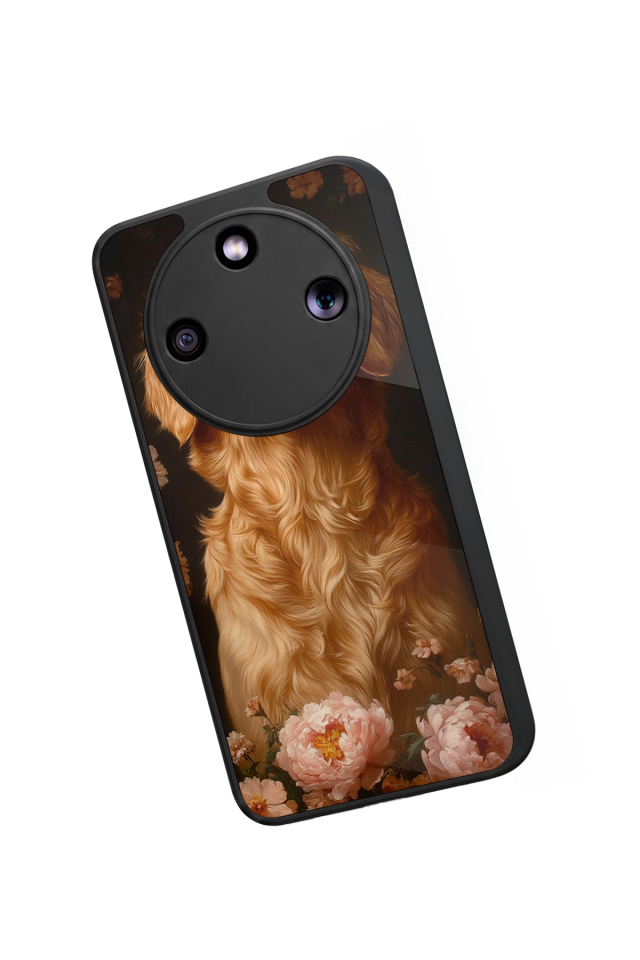 Honor Magic 8 Lite Uyumlu Golden Kopek Tasarımlı Glossy Premium Kılıf