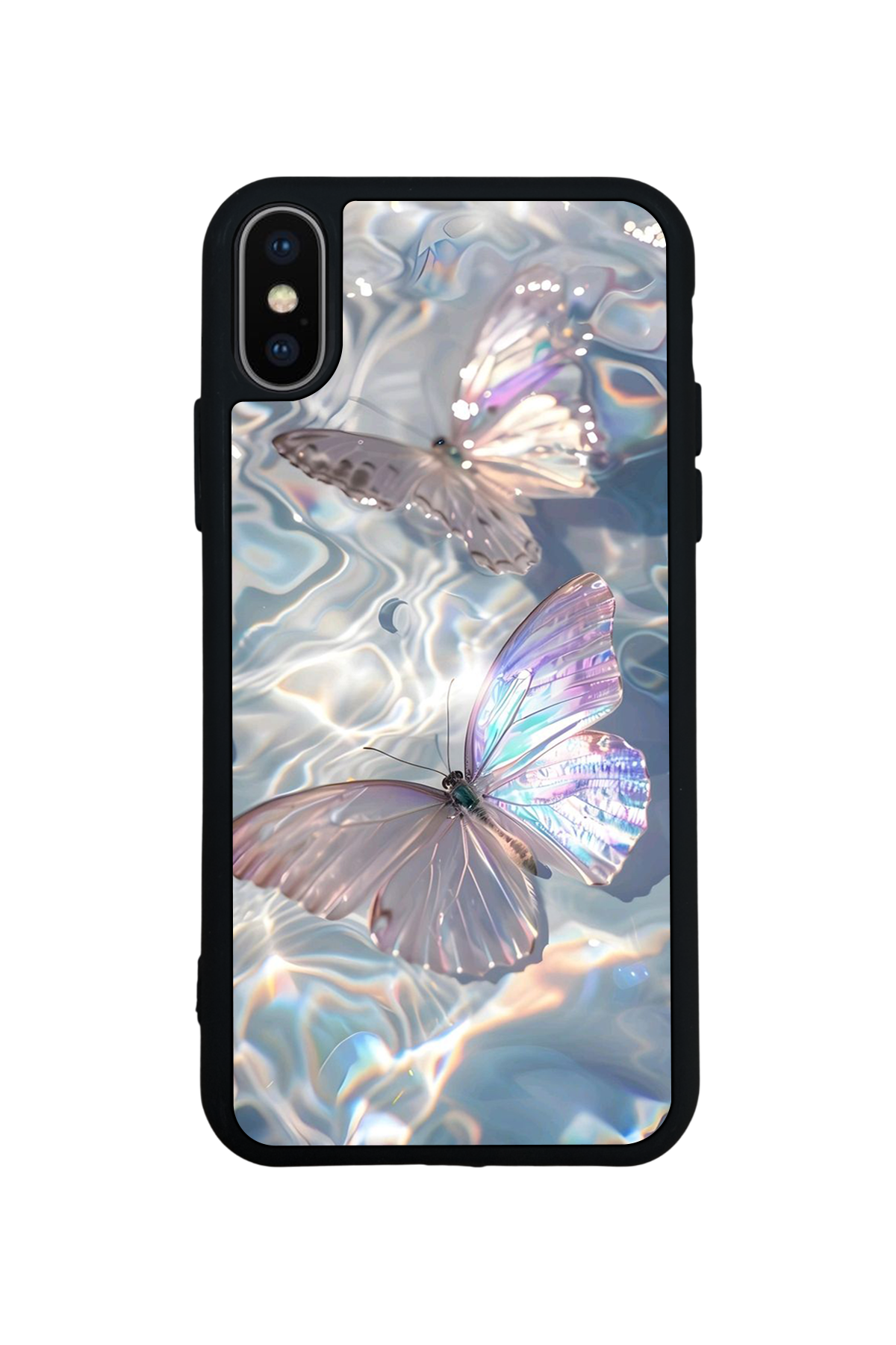 iPhone X/ XS Uyumlu Kelebek Tasarımlı Glossy Premium Kılıf