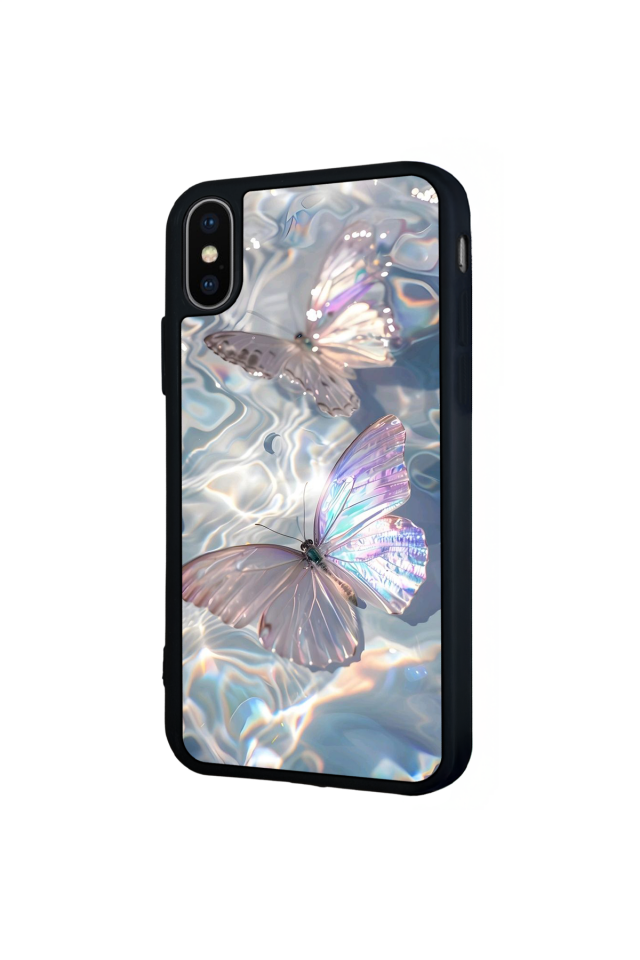iPhone X/ XS Uyumlu Kelebek Tasarımlı Glossy Premium Kılıf