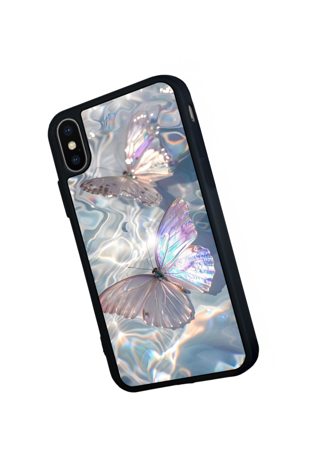 iPhone X/ XS Uyumlu Kelebek Tasarımlı Glossy Premium Kılıf