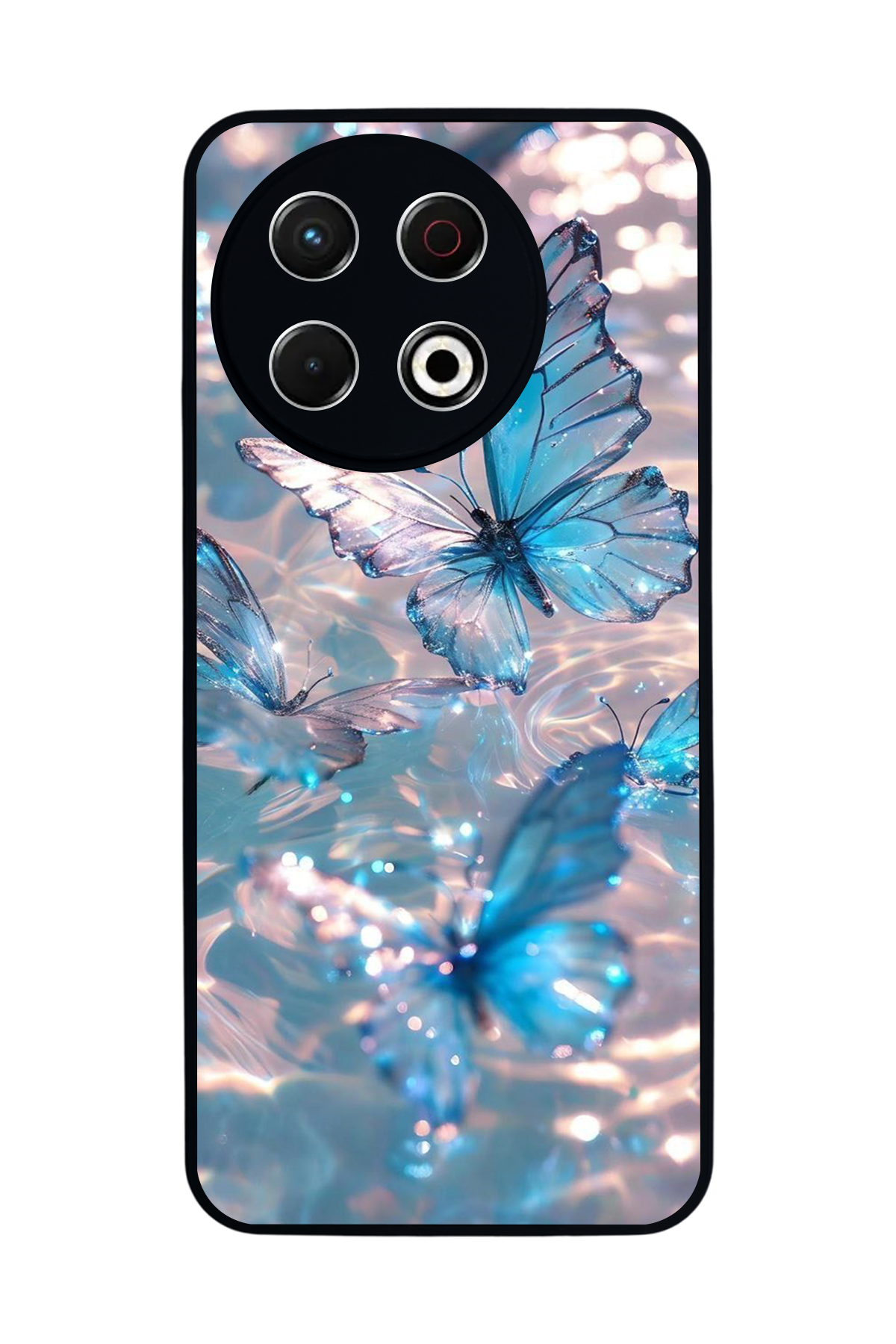 Tecno Spark 30 Pro Uyumlu Kelebek Tasarımlı Glossy Premium Kılıf