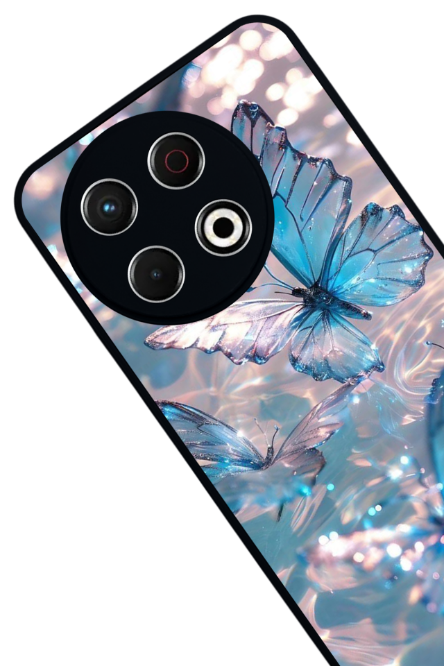 Tecno Spark 30 Pro Uyumlu Kelebek Tasarımlı Glossy Premium Kılıf