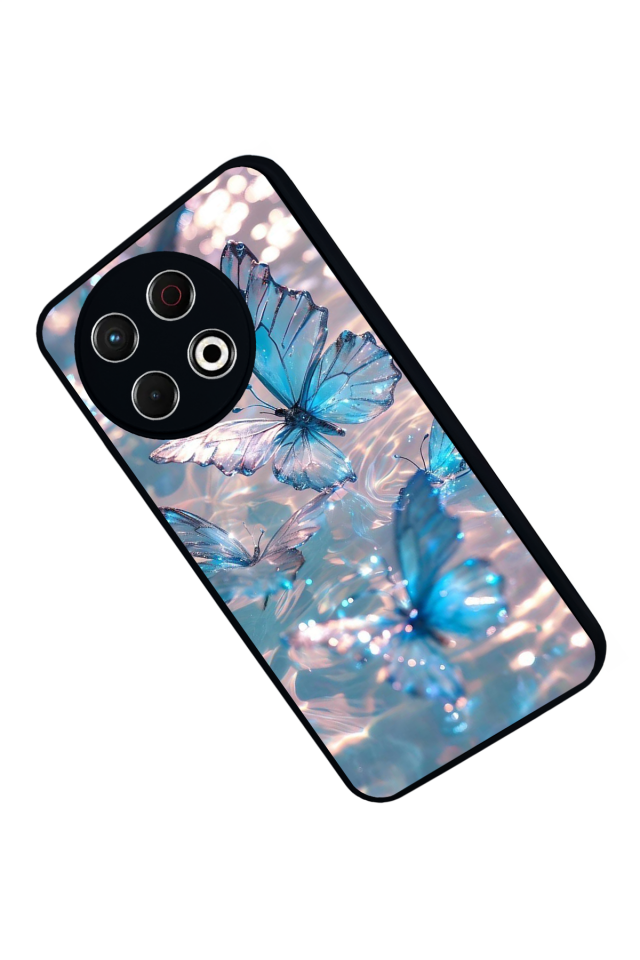 Tecno Spark 30 Pro Uyumlu Kelebek Tasarımlı Glossy Premium Kılıf