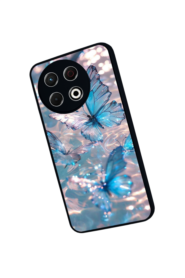 Tecno Spark 30 Pro Uyumlu Kelebek Tasarımlı Glossy Premium Kılıf