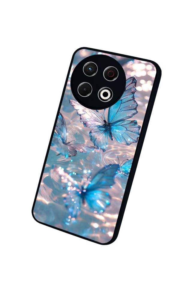 Tecno Spark 30 Pro Uyumlu Kelebek Tasarımlı Glossy Premium Kılıf