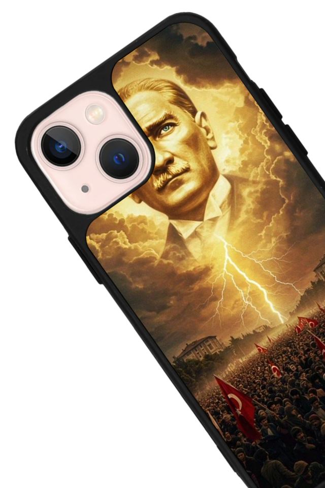 iPhone 15 Plus Uyumlu Mustafa Kemal Ataturk Tasarımlı Glossy Premium Kılıf
