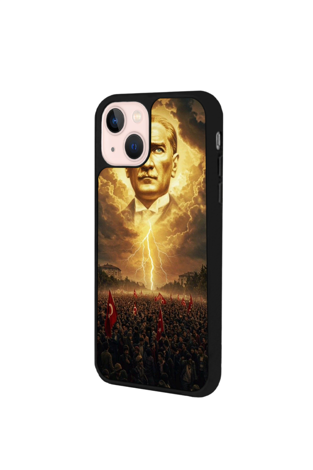 iPhone 15 Plus Uyumlu Mustafa Kemal Ataturk Tasarımlı Glossy Premium Kılıf