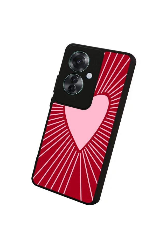 Oppo Reno 11F Uyumlu Kalp Love Tasarımlı Glossy Premium Kılıf