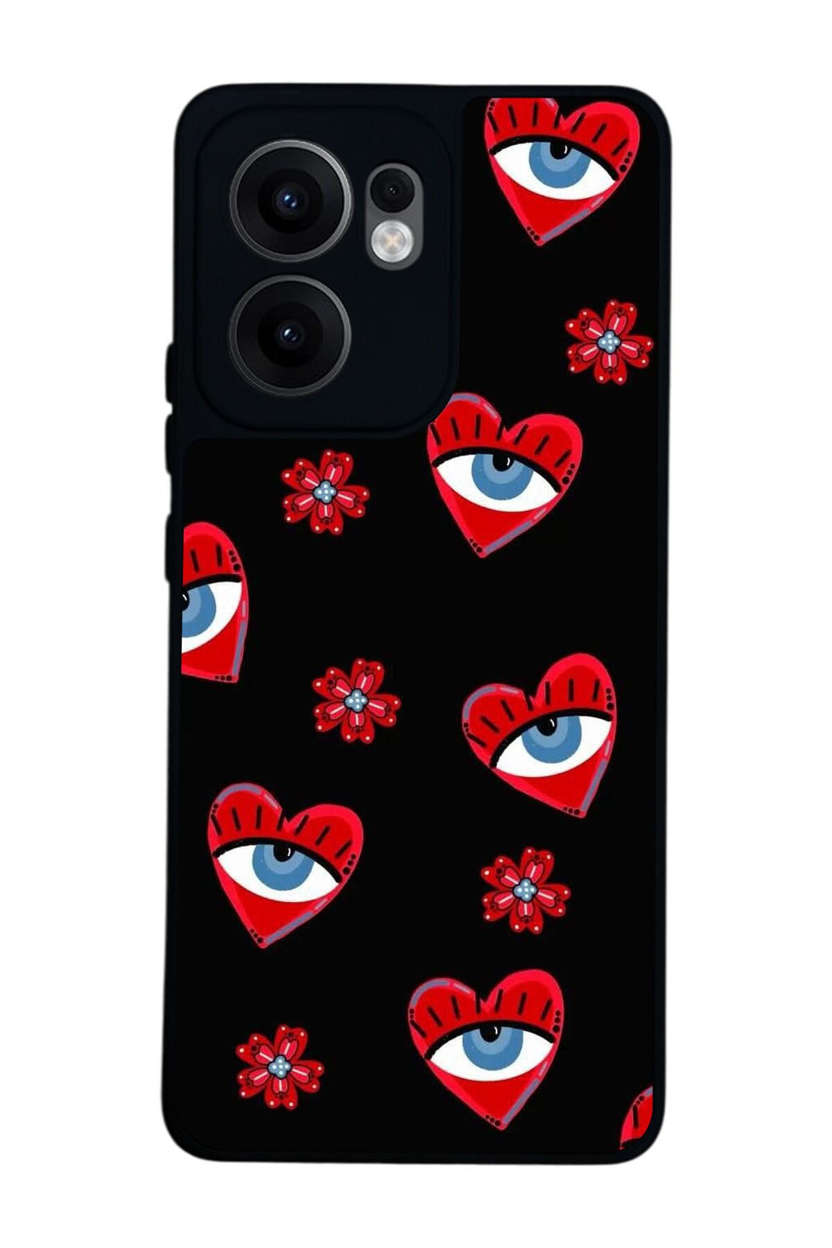 Oppo Reno 13F Uyumlu Göz Tasarımlı Glossy Premium Kılıf