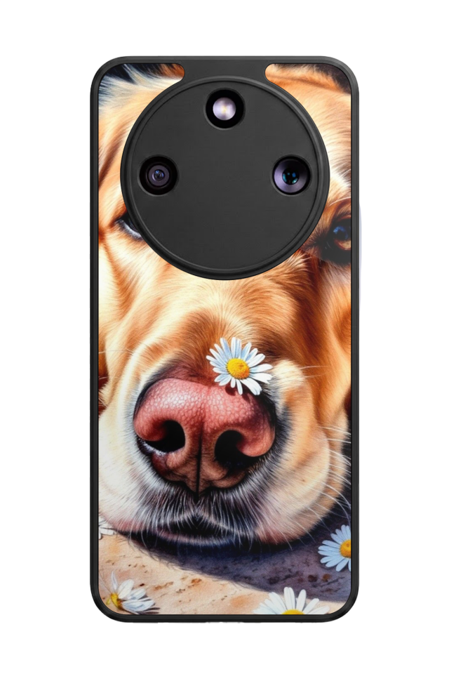 Honor Magic 8 Lite Uyumlu Golden Kopek Tasarımlı Glossy Premium Kılıf