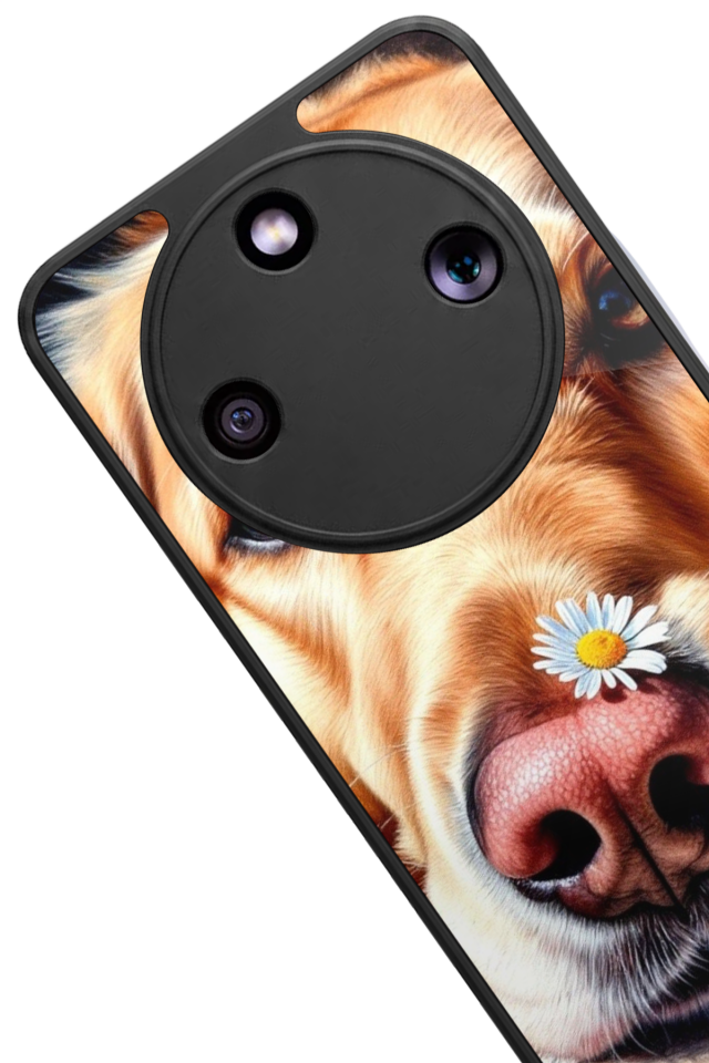 Honor Magic 8 Lite Uyumlu Golden Kopek Tasarımlı Glossy Premium Kılıf