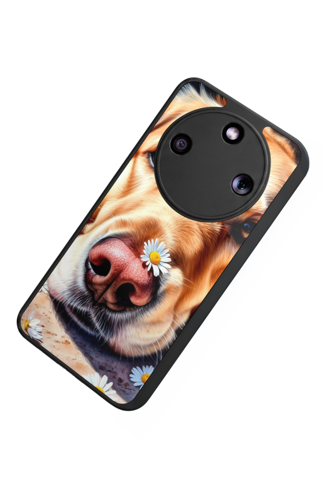 Honor Magic 8 Lite Uyumlu Golden Kopek Tasarımlı Glossy Premium Kılıf