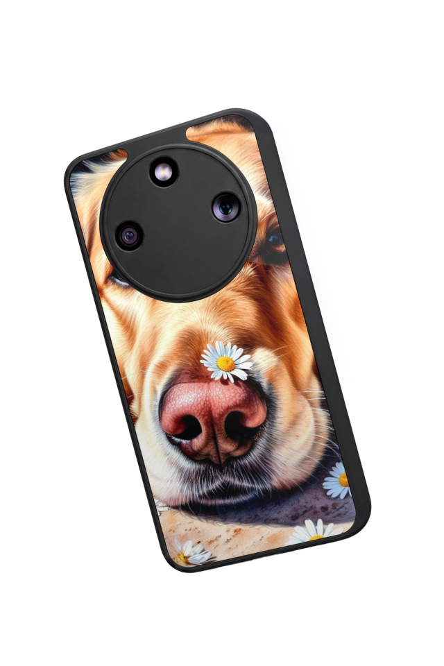 Honor Magic 8 Lite Uyumlu Golden Kopek Tasarımlı Glossy Premium Kılıf
