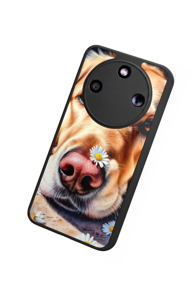 Honor Magic 8 Lite Uyumlu Golden Kopek Tasarımlı Glossy Premium Kılıf