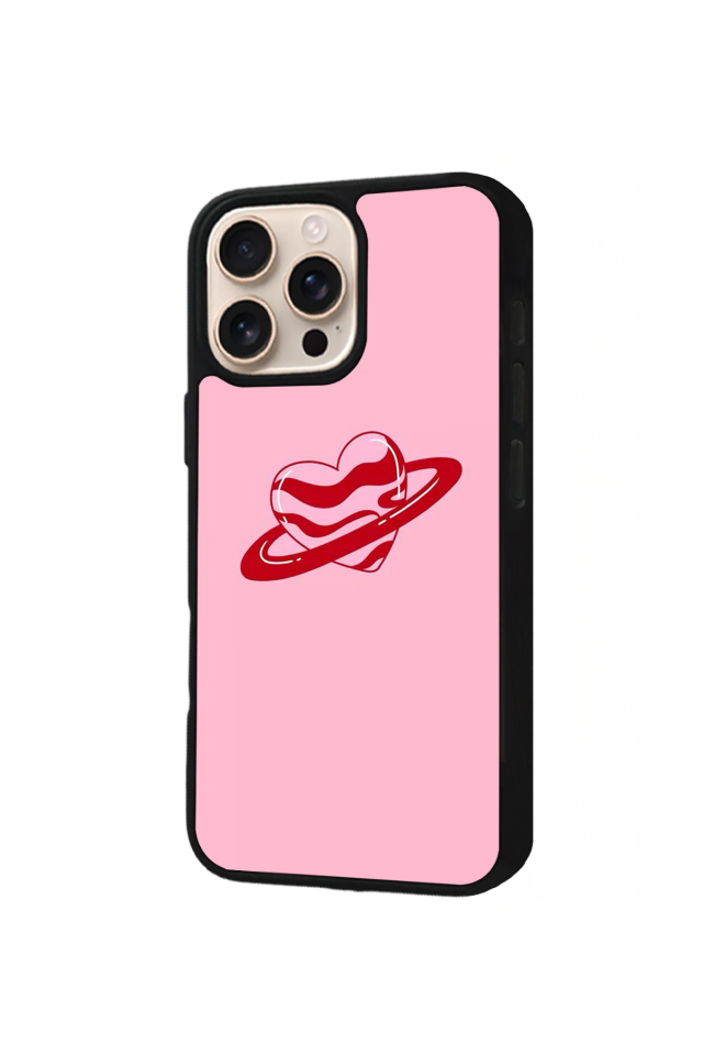 iPhone 16 Pro Uyumlu Kalp Love Tasarımlı Glossy Premium Kılıf