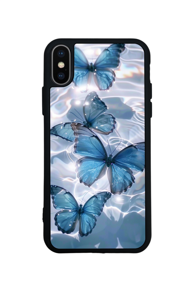 iPhone X/ XS Uyumlu Kelebek Tasarımlı Glossy Premium Kılıf