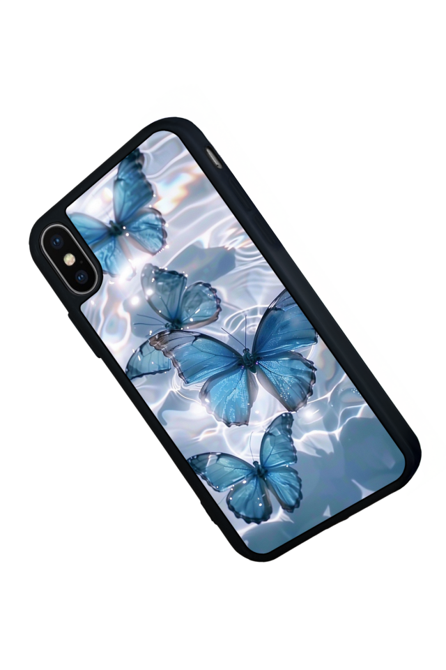 iPhone X/ XS Uyumlu Kelebek Tasarımlı Glossy Premium Kılıf
