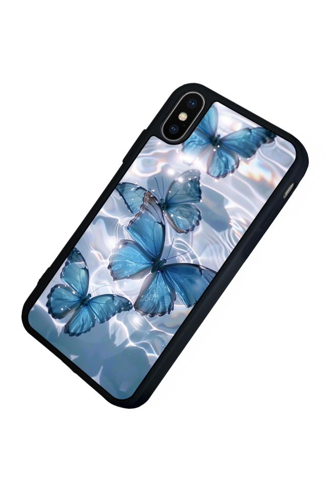 iPhone X/ XS Uyumlu Kelebek Tasarımlı Glossy Premium Kılıf