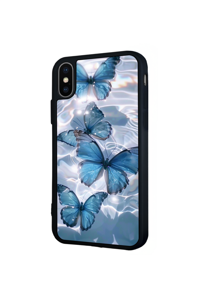 iPhone X/ XS Uyumlu Kelebek Tasarımlı Glossy Premium Kılıf
