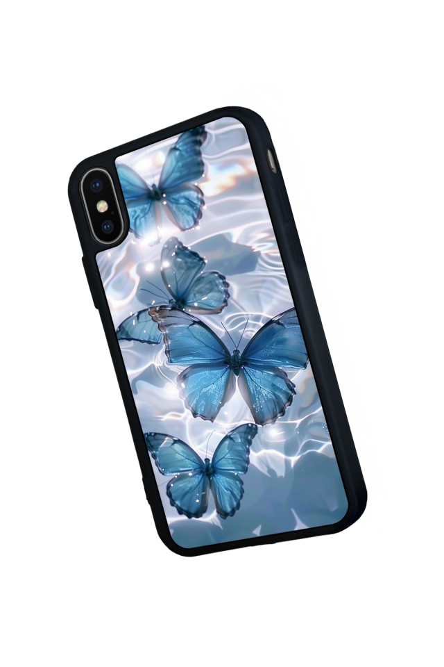 iPhone X/ XS Uyumlu Kelebek Tasarımlı Glossy Premium Kılıf