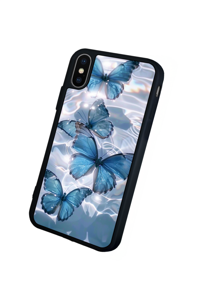 iPhone X/ XS Uyumlu Kelebek Tasarımlı Glossy Premium Kılıf