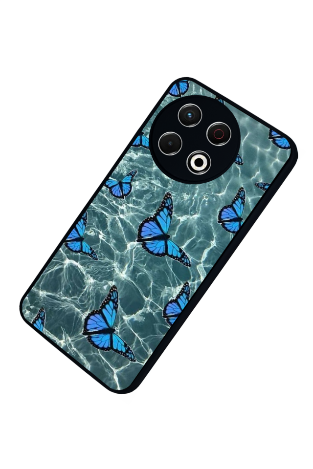 Tecno Spark 30 Pro Uyumlu Kelebek Tasarımlı Glossy Premium Kılıf