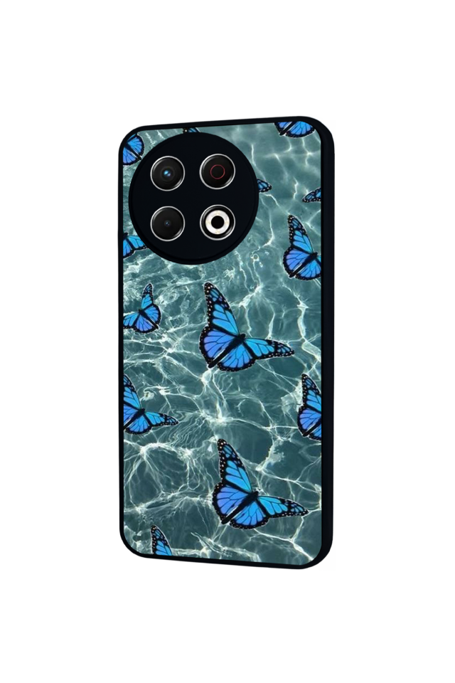 Tecno Spark 30 Pro Uyumlu Kelebek Tasarımlı Glossy Premium Kılıf