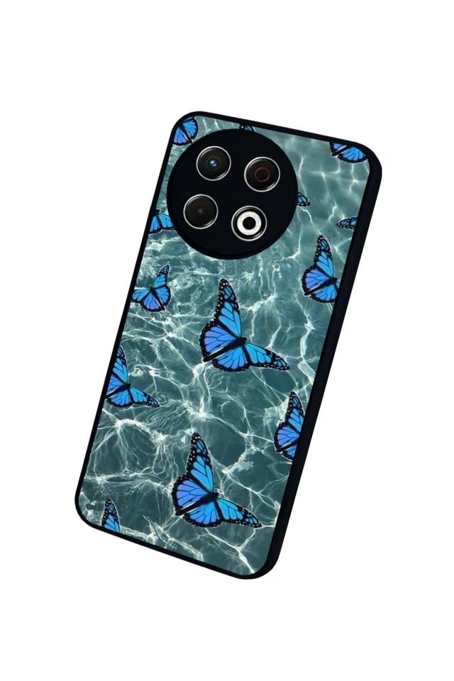 Tecno Spark 30 Pro Uyumlu Kelebek Tasarımlı Glossy Premium Kılıf