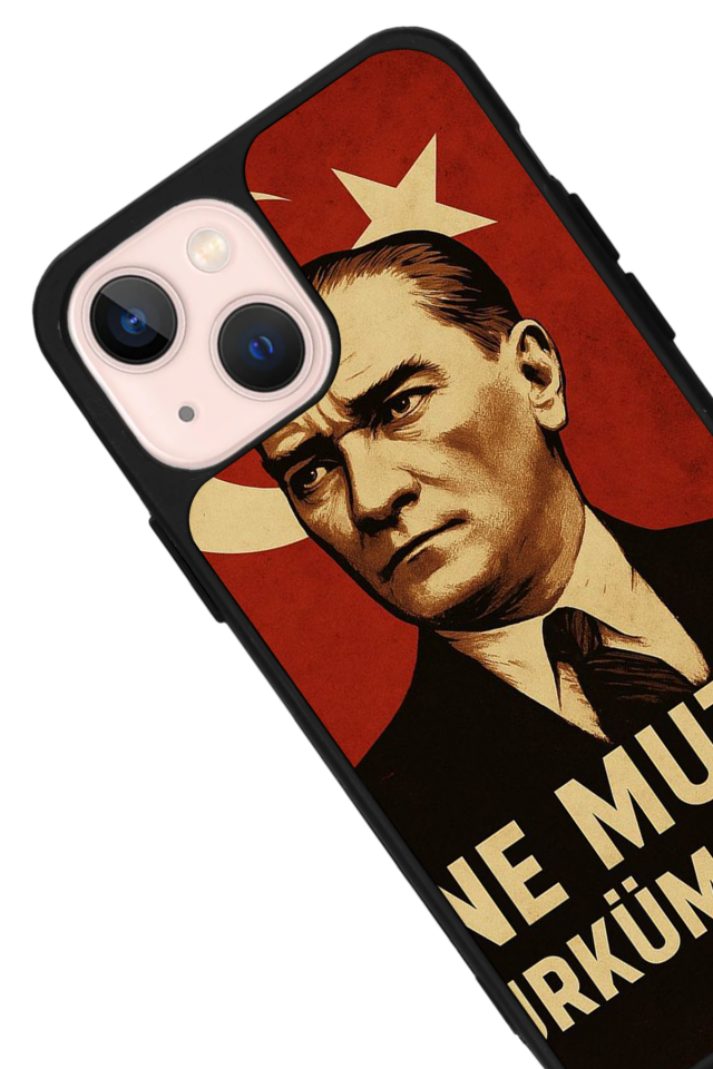 iPhone 15 Plus Uyumlu  Mustafa Kemal Ataturk Tasarımlı Glossy Premium Kılıf
