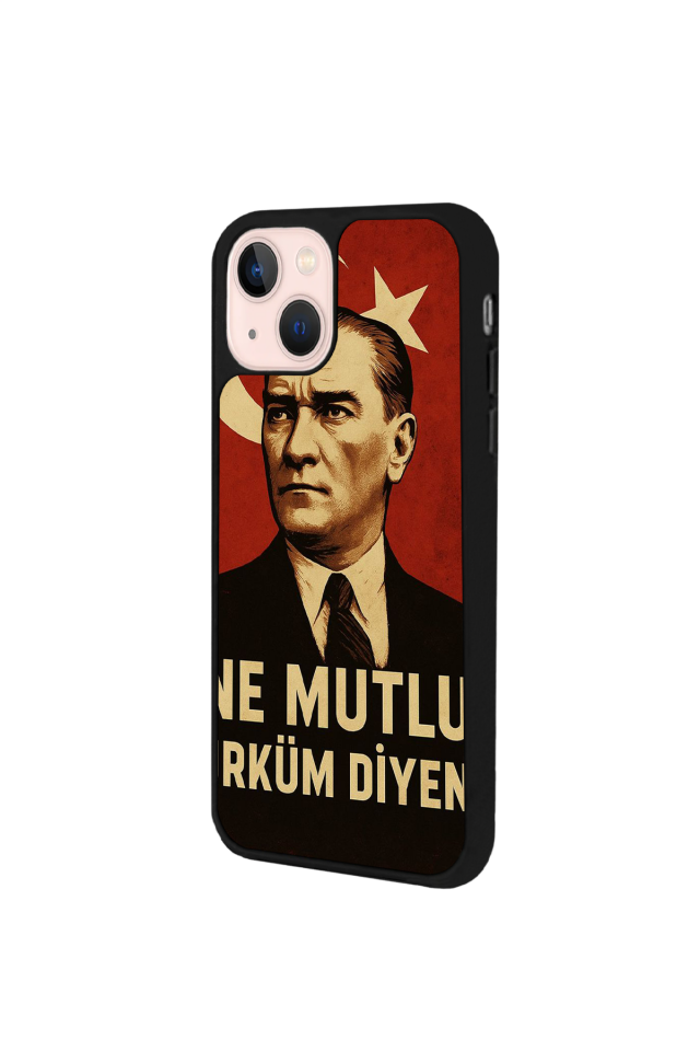 iPhone 15 Plus Uyumlu  Mustafa Kemal Ataturk Tasarımlı Glossy Premium Kılıf