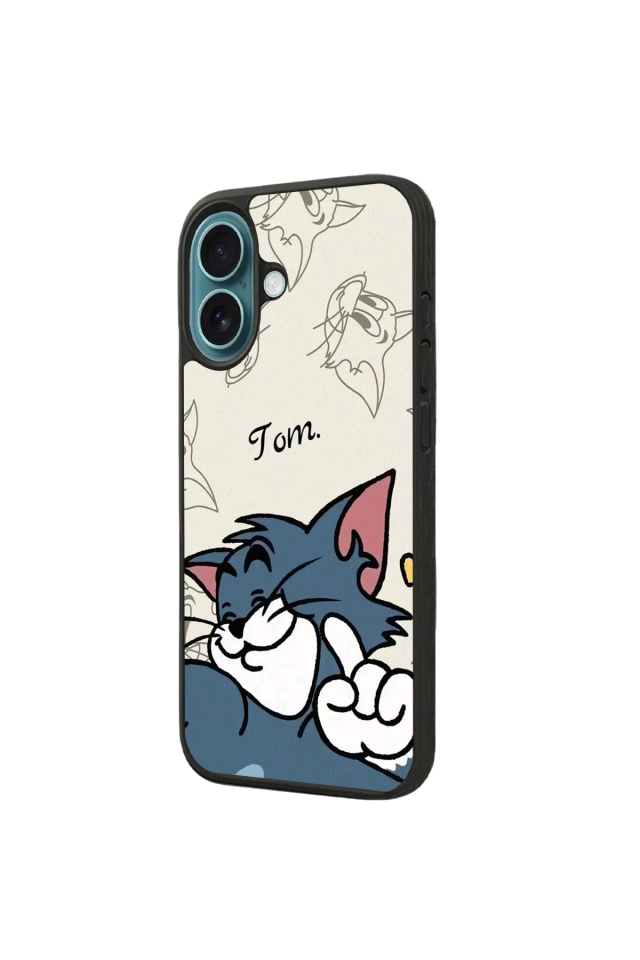 iPhone 16 Uyumlu Tom And Jerry Tasarımlı Glossy Premium Kılıf