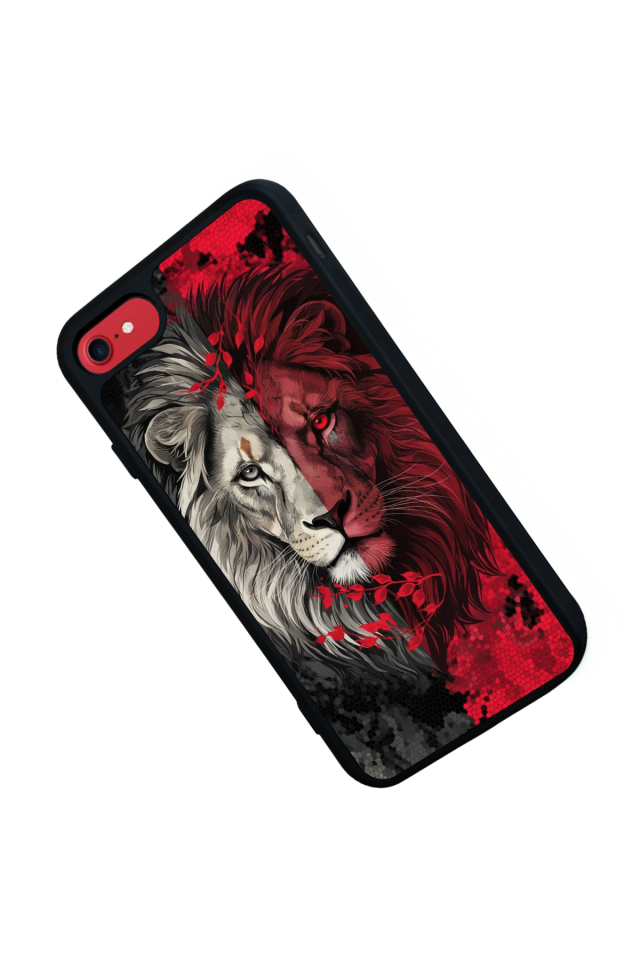 iPhone 8 Uyumlu Aslan Tasarımlı Glossy Premium Kılıf