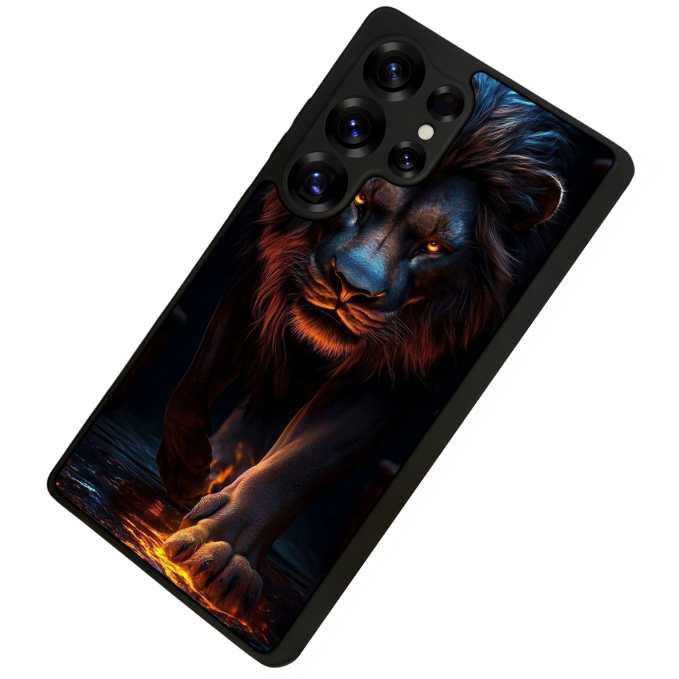 Samsung Galaxy S25 Ultra Uyumlu Aslan Tasarımlı Glossy Premium Kılıf