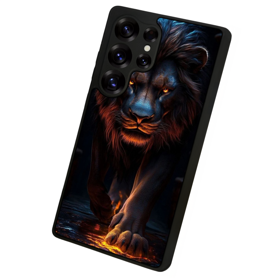 Samsung Galaxy S25 Ultra Uyumlu Aslan Tasarımlı Glossy Premium Kılıf