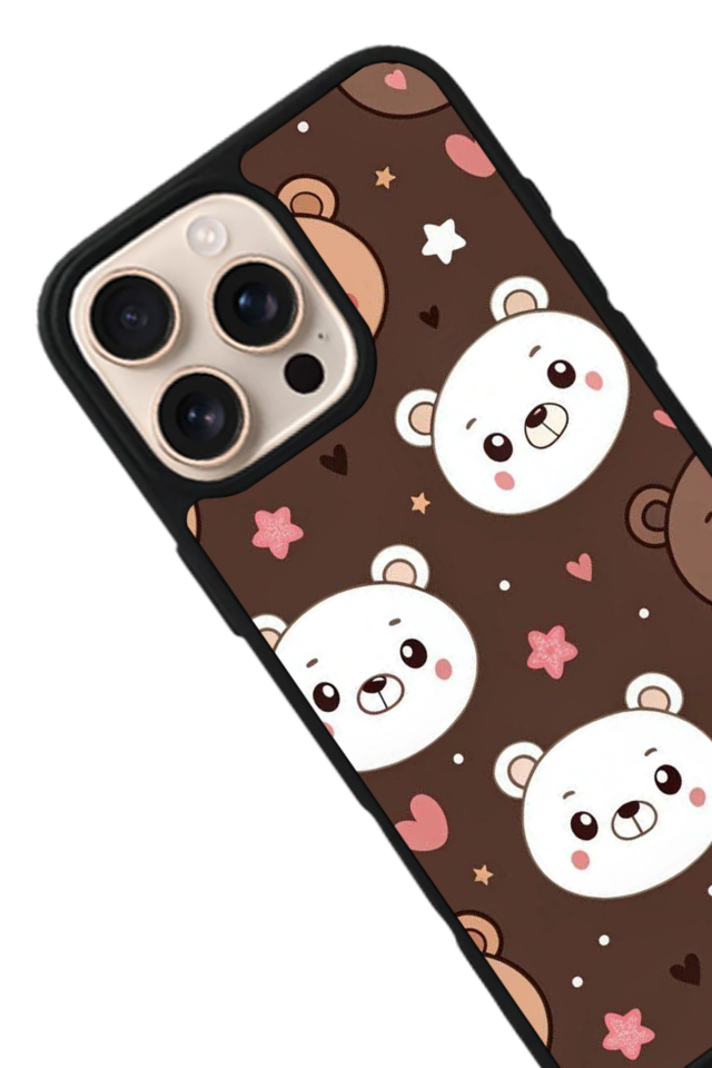 iPhone 14 Pro Uyumlu Ayı Tasarımlı Glossy Premium Kılıf