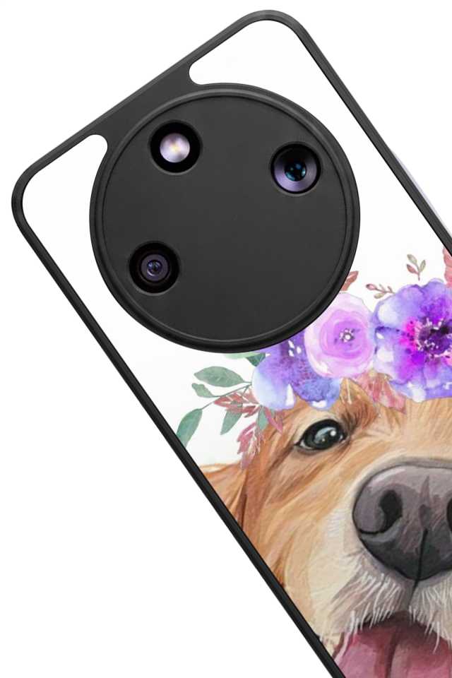 Honor Magic 8 Lite Uyumlu Golden Kopek Tasarımlı Glossy Premium Kılıf