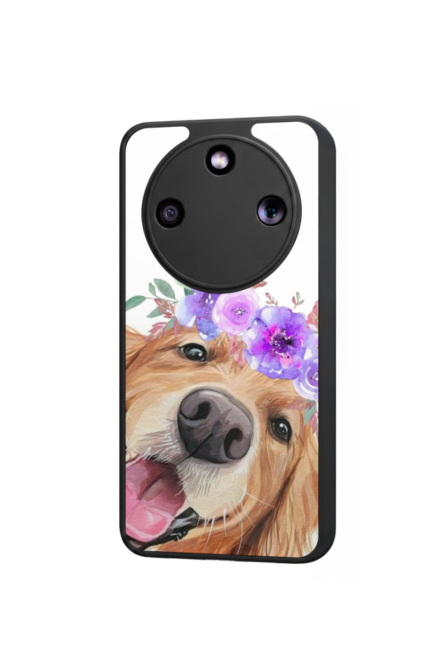 Honor Magic 8 Lite Uyumlu Golden Kopek Tasarımlı Glossy Premium Kılıf