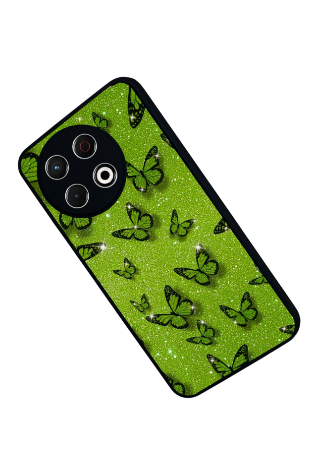 Tecno Spark 30 Pro Uyumlu Kelebek Tasarımlı Glossy Premium Kılıf