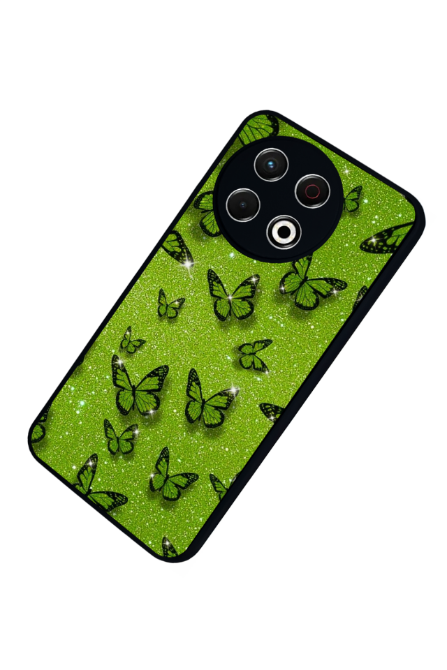 Tecno Spark 30 Pro Uyumlu Kelebek Tasarımlı Glossy Premium Kılıf