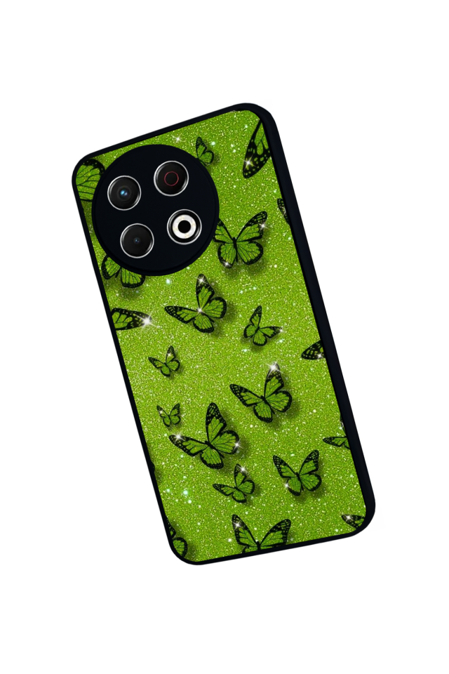 Tecno Spark 30 Pro Uyumlu Kelebek Tasarımlı Glossy Premium Kılıf