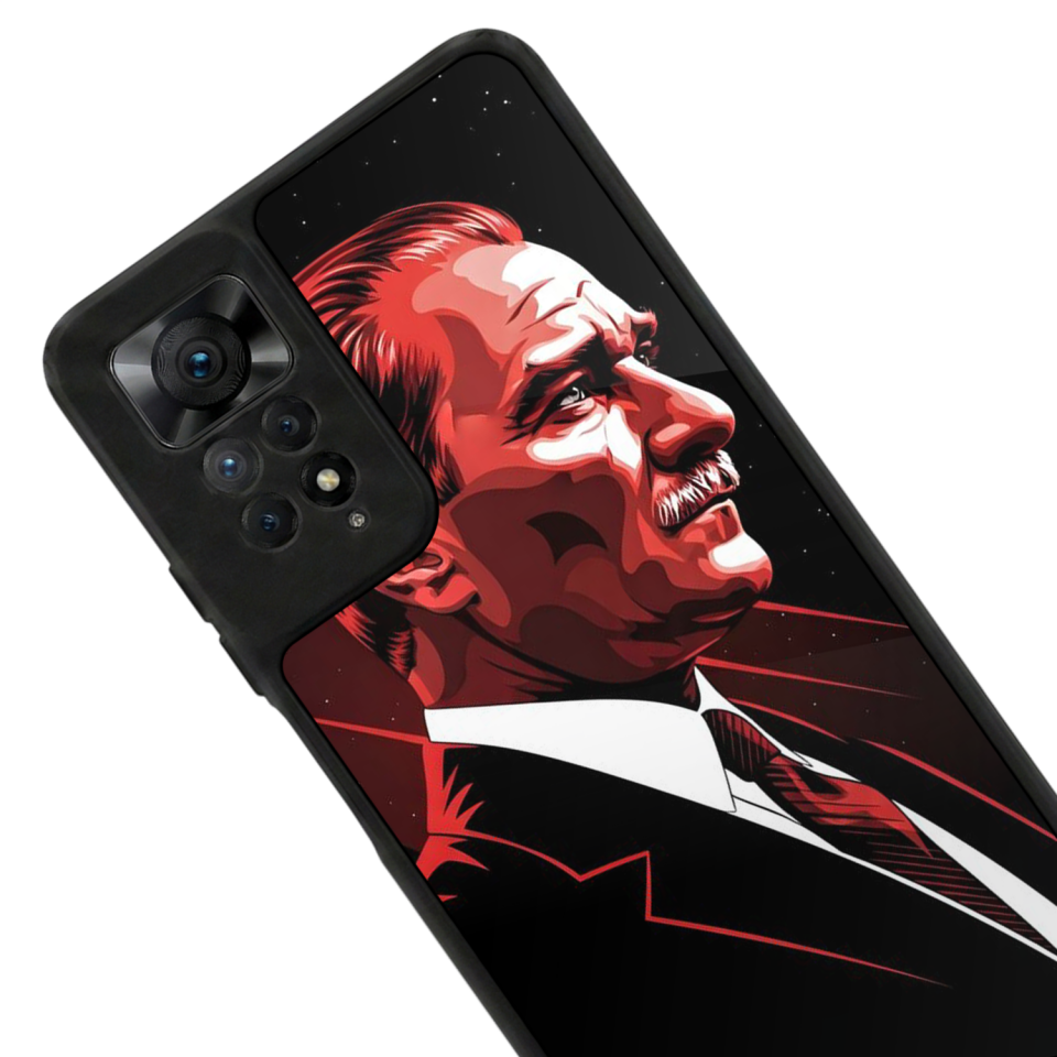Xiaomi Redmi Note 11 Pro Uyumlu Mustafa Kemal Ataturk Tasarımlı Glossy Premium Kılıf